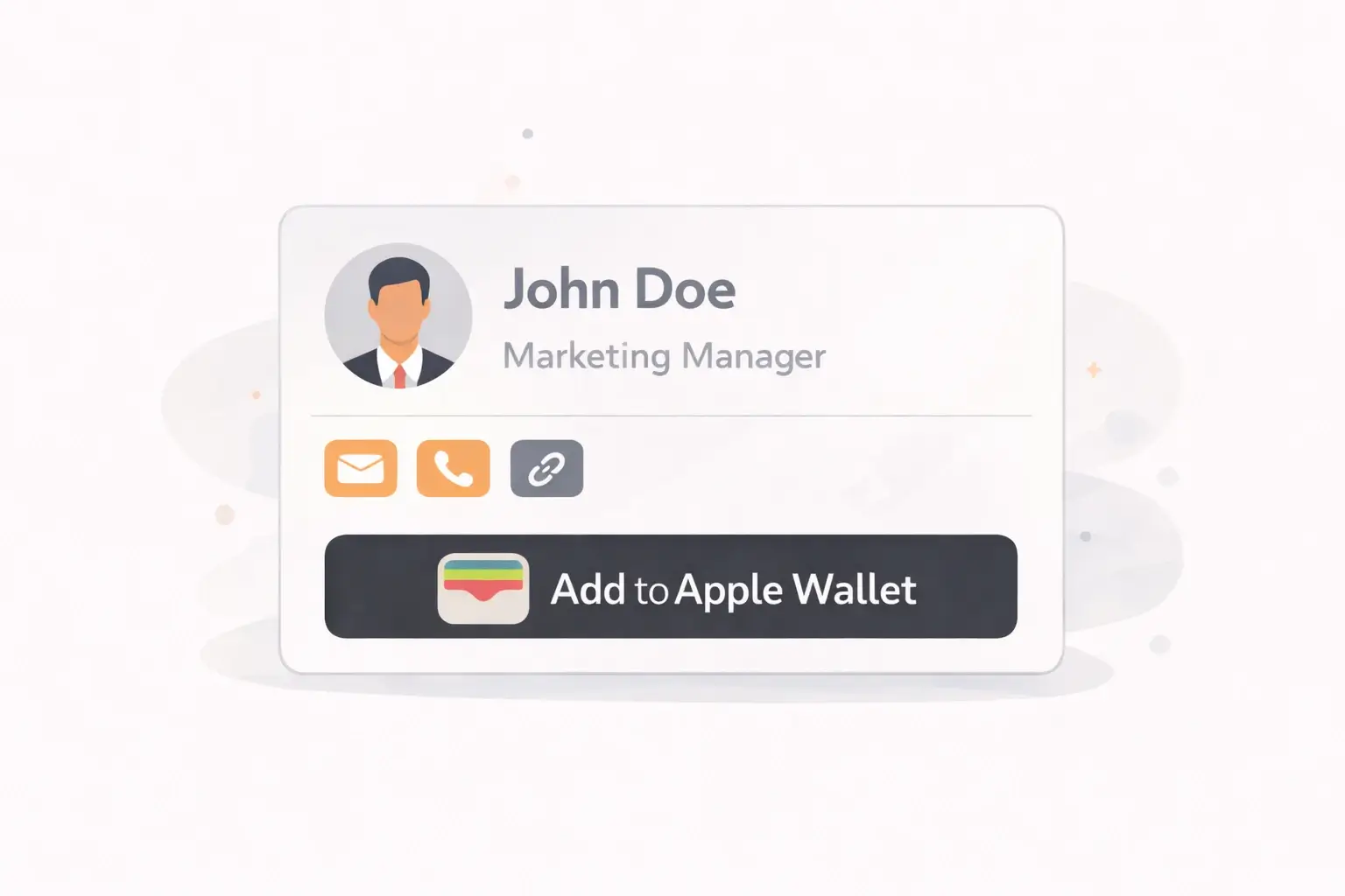 Add digital business card to Apple Wallet button on iPhone