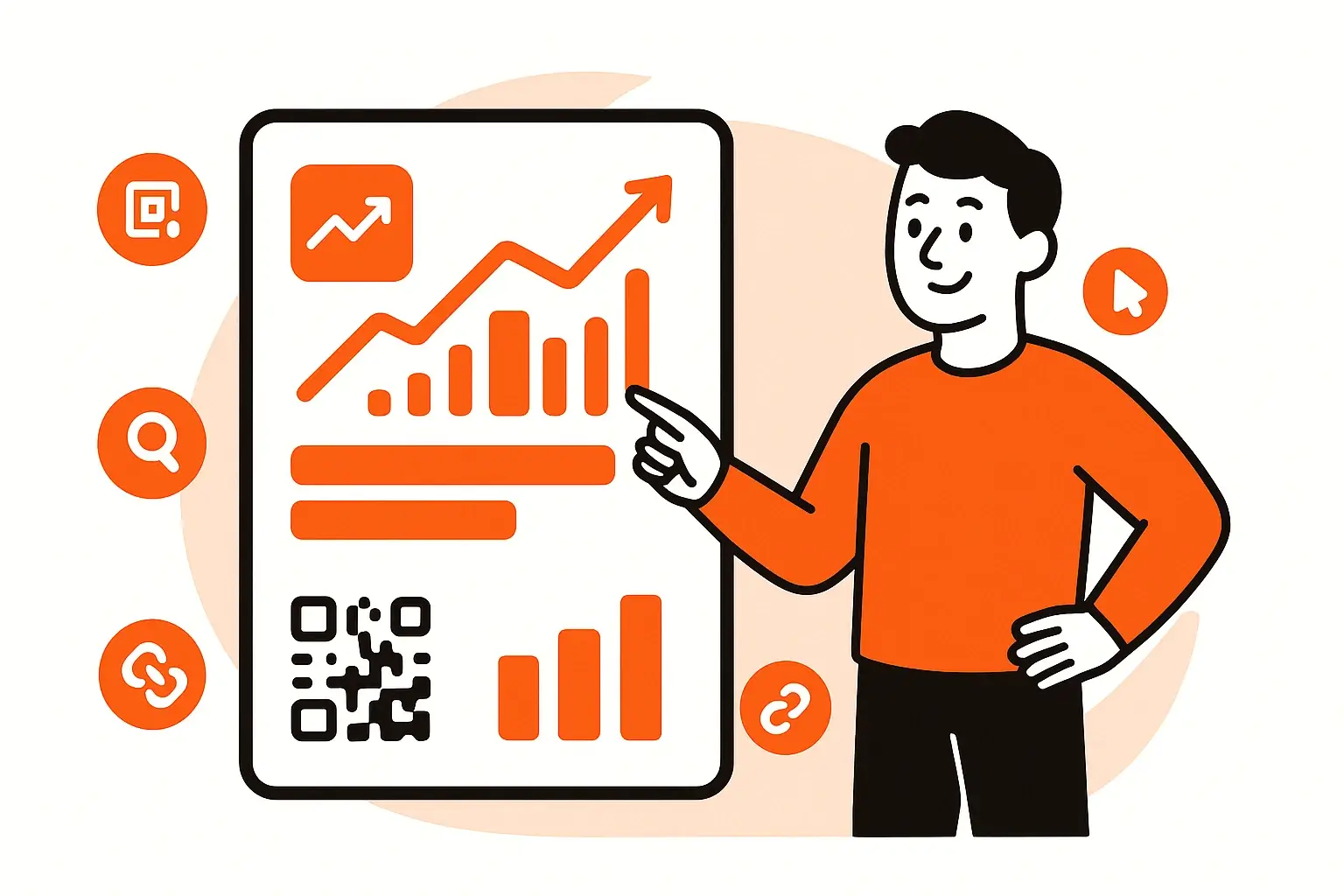 Analytics dashboard showing digital business card views and clicks in 2026