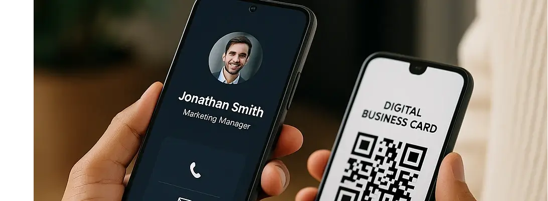 person sharing digital business card