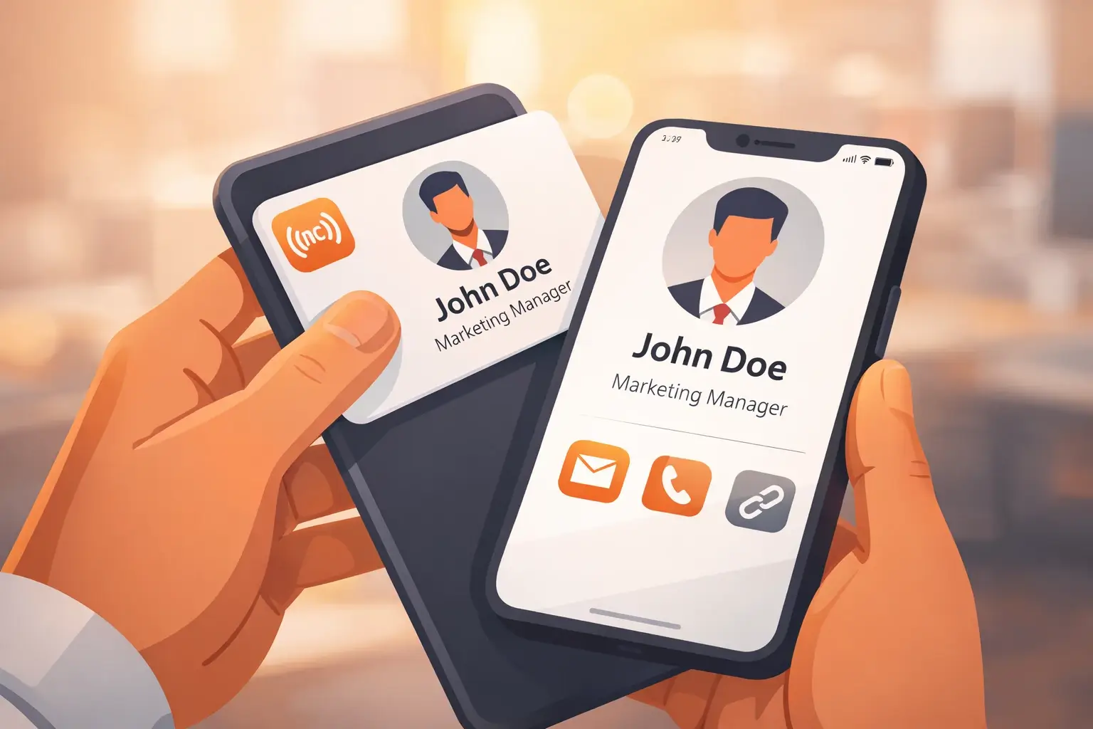 phone nfc sharing close-up