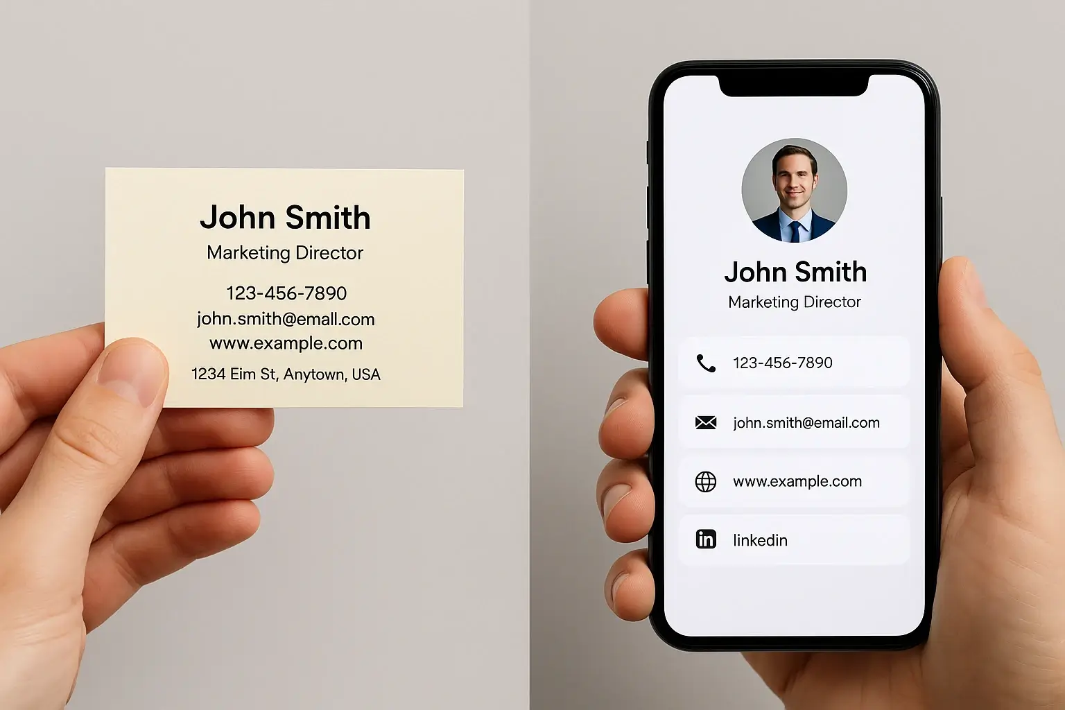 traditional vs digital business cards