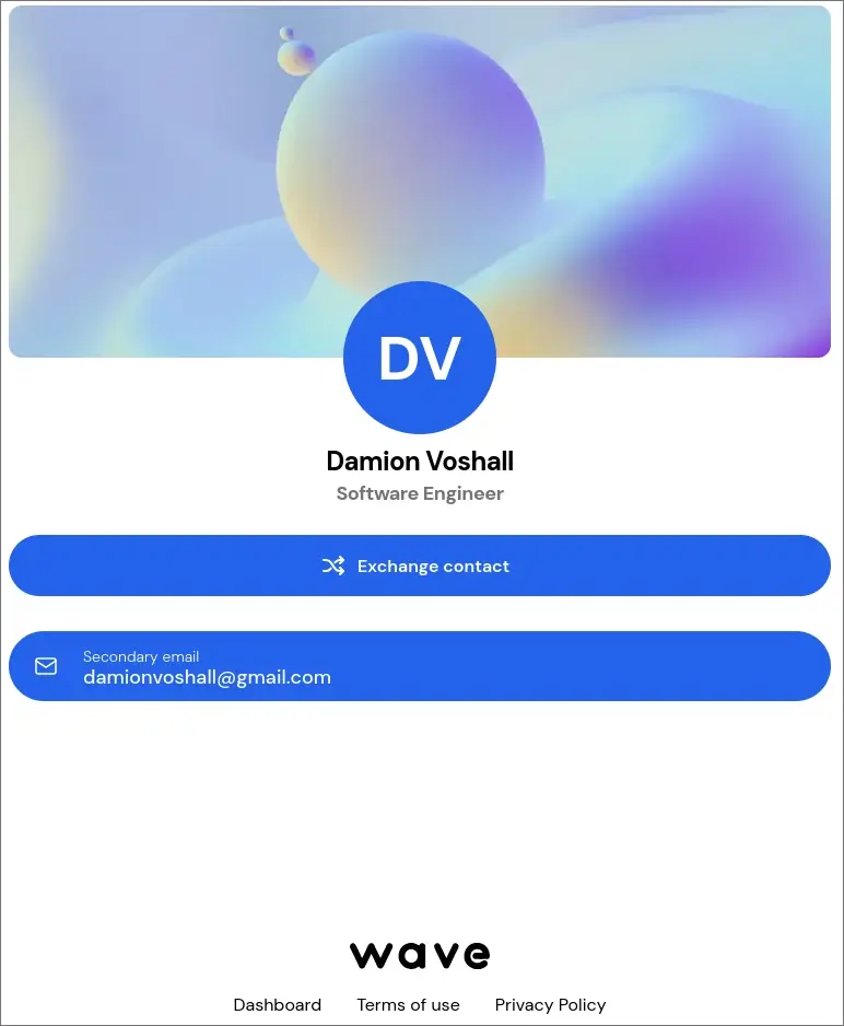 wave digital business card