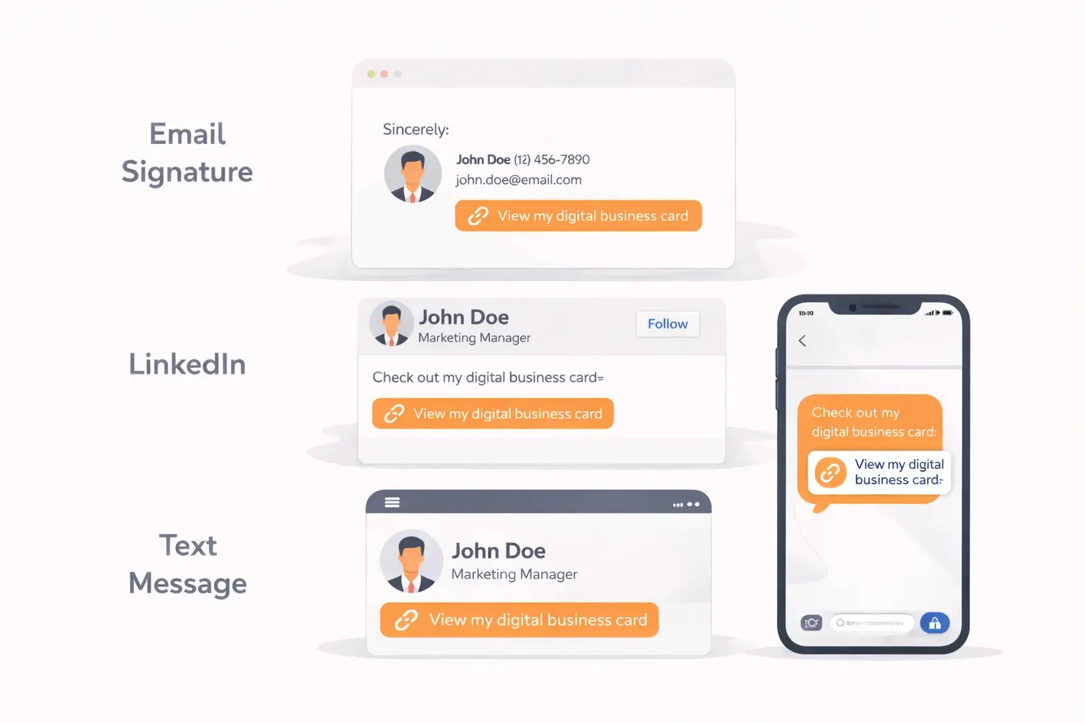 Where to share your digital business card link